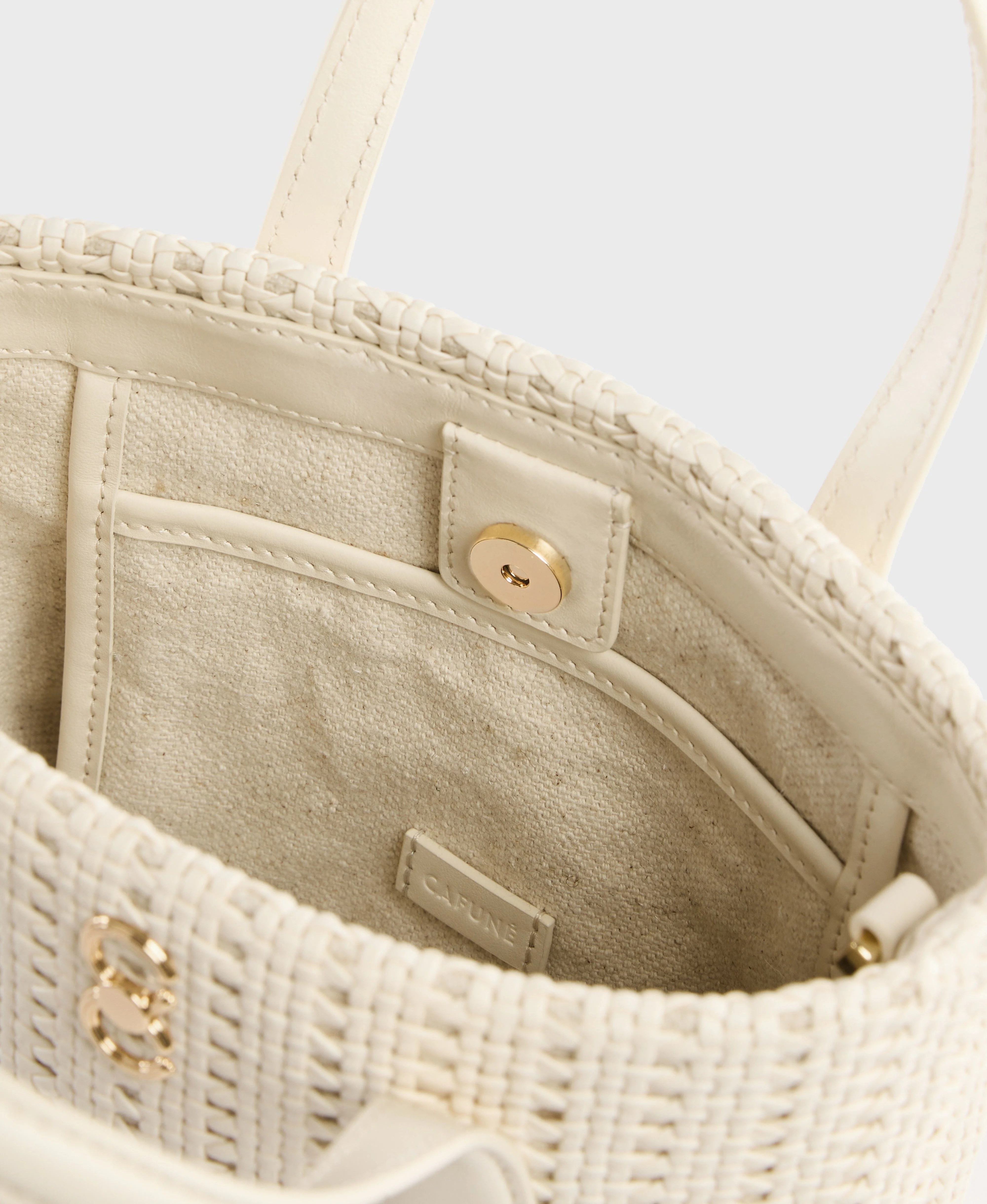 Mini Hexa Tote - White(Woven) - Image 3