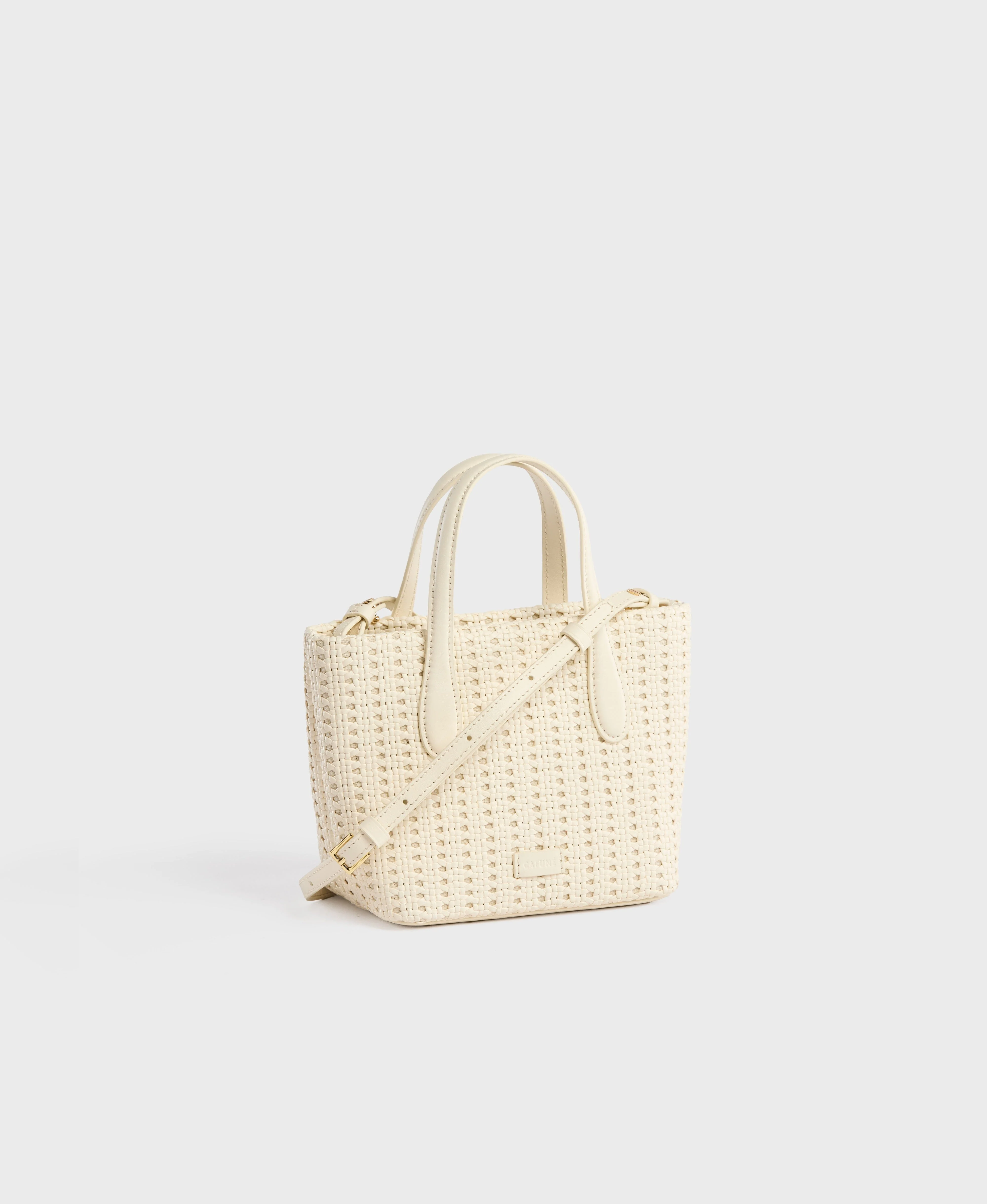 Mini Hexa Tote - White(Woven) - Image 4
